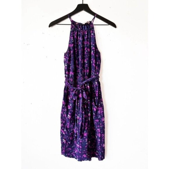 Rebecca Taylor Purple Silk Halter Dress Size 2 - Picture 2 of 8